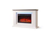 40-Inch Electric Fireplace with Mantel and LED Strip, Fireplace TV Stand for 55" TVs, Adjustable 43233760