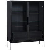 51.2'' Tall Lighted Display Cabinet with Tempered Glass Door, Metal Legs, LED Curio Cabinet, Modern N845P261794B