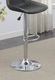 Dining Kitchen Adjustable Bar stool Chair Ebony Color Wax Polyurethane Leather Chrome Base Modern B011P151354