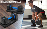 ZNTS Adjustable Dumbbell - 55lb Single Dumbbell with Anti-Slip, Fast Adjust Weight by Turning 54473935