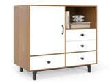 Mid-Century Modern 4-Drawer Sideboard Buffet Cabinet with Storage - Natural 06985474
