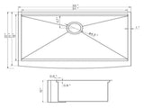 33" L X 22" W Farmhouse Kitchen Sink Matte Black Stainless Steel 33 in.Single Bowl Farmhouse Apron JYSG322MB