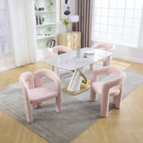 COOLMORE Contemporary Designed Velvet Fabric Upholstered Accent/Dining Chair /Barrel Side Chairs W395P224758