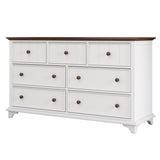 Wooden Captain Seven-Drawer Dresser for Bedroom, Living Room, Kids' Room, WhiteWalnut WF317050AAK