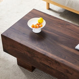 Modern Simple Walnut Colored Texture Sticker MDF Coffee Table - 43.3"x21.6"x17.2" Practical W1512P362972