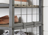Decorative Gunmetal Grey Wood and Metal Shoe Rack 34991114