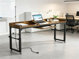 Adjustable Height Overbed Table with Rolling Casters and Built In Charging Station 14868485