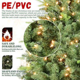 Artificial 7ft Green Christmas Tree with 1875 PE/PVC Mixed Branch Tips, 450 UL warm white led, 18259346