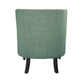 Modern Traditional Accent Chair Button Tufted Teal Textured Fabric Upholstery Solid Wood 1pc Living B011P182655