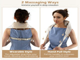 Neck Shoulder Massager - 4D Deep Tissue Kneading, 2 Modes & 2-Level Heat , Hands-Free 26358181