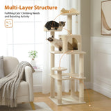 ZNTS 63'' Multi-Level Cat Tree Cat Tower for Indoor Cats with Sisal-Covered Scratching Post, Cozy Cat 51846476