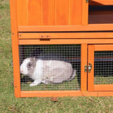 ZNTS Large Wooden Rabbit Hutch Indoor and Outdoor Bunny Cage with a Removable Tray and a Waterproof Roof, W2181P146769