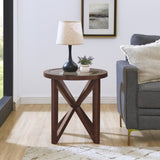 Modern simple coffee table, tempered coffee table solid wood base round transparent W1781P146773