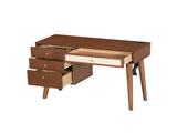 39" Retro Bohemian Style Wooden Makeup Vanity Set with Charging Plug&USB Port and Stool, Dressing N733P180011D