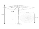 14.8 Ft Double Sided Outdoor Umbrella Rectangular Large with Crank W640P234562