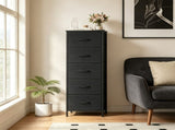 Vertical Fabric Storage Dresser, Tall Narrow Storage Tower with Large Capacity Drawers, Sturdy Metal 87504784