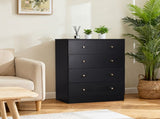 Black particleboard with a textured melamine finish, 66*40*91cm, 32 drawer cabinet, matte gold 54386504