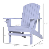 Wooden Adirondack Chair, Outdoor Patio Lawn Chair with Cup Holder, Weather Resistant Lawn Furniture, W2225142493