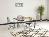 Zen Wire Modern Chair, Black Metal, Black Leather Cushions, Ergonomic and Comfortable Design B029P332148