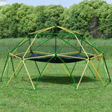 13ft Geometric Dome Climber Play Center, Kids Climbing Dome Tower with Hammock, Rust & UV Resistant MS306993AAL