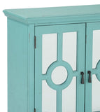 ZNTS Classic Storage Cabinet 1pc Modern Traditional Accent Chest with Mirror Doors Antique Aqua Finish B011P169757