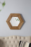 18.5" x 18.5" Hexagon Mirror with Natural Wood Frame, Wall Decor for Living Room Bathroom Hallway, W2078133974