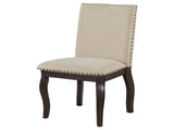 TREXM Set of 4 Dining chairs Wood Upholstered Fabirc Dining Room Chairs with Nailhead WF291264AAP