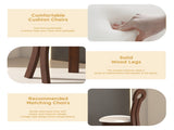 Dining Chairs Set of 2, Key-design Home Chairs, PU Leather Solid Wooden Dining Chairs with White 57256299