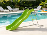 5.7FT Green Kids Playground Slide, Climbing Step Ladder, for Backyard Garden Ages 3-8 26298412