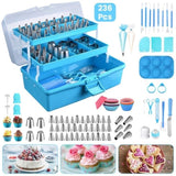 236Pcs Cake Decorating Kit - Baking Tools with 46 Tips, 4 Couplers, 6 Cookie Molds & More - Safe 23995049