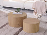 MDF side table/coffee table/end table/nesting table set of 2 with oak veneer for living W87640118