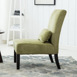 ZNTS Pisano Contemporary Chenille Fabric Armless Accent Chair with Pillow, Green T2574P164500