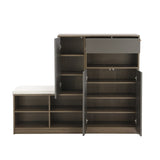 ON-TREND 2-in-1 Shoe Storage Bench & Shoe Cabinets
, Multi-functional Shoe Rack with Padded Seat, WF314405AAE