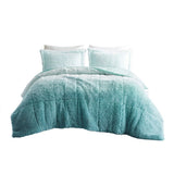 Full/Queen Ombre Shaggy Long Fur Comforter Mini Set B03595985