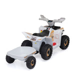 6V Kids Electric ATV, Toddler Ride on Car with Trailer, Music, Bluetooth Power Display for Boys W2181P160385