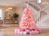 Pink Small Pre Lit 4 Foot Christmas Tree with 50 Warm White LED, Flame Retardant PVC Foliage, 65229596