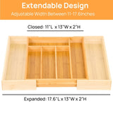 Expandable Bamboo Kitchen Drawer Organizer Adjustable Cutlery Tray for Utensils, Silverware, and 84621024