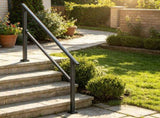 4-5 Step Stair Handrail Kit for Outdoor Steps, Black Square Tube Design 91154754