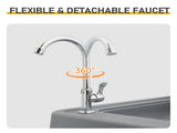 Folding Portable Fish Fillet & Hunting & Cutting Table with Sink Faucet 09682898
