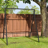 168*106*180cm Flat Top Square Tube 200kg Iron Swing Frame Black 00236712