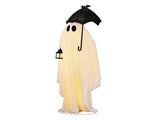 5ft Black & White Umbrella Ghost Halloween Decoration with 100 Warm White LED Wire Lights, 30V 3.6W 46739640