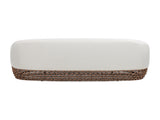 Willow 71" Upholstered Woven Patio Deep Seating Sofa, Golden Brown Wicker Frame, Wheat Beige B2719P305700