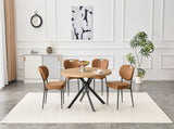 Round Foldable Dining Table for Small Spaces - MDF Material, Perfect for Dining Room, Tea Room & W3493P462093
