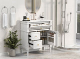 36" Bathroom Vanity with Sink, Freestanding Bathroom Cabinet with Ceramic Basin, Flip Drawer, N725P356064K