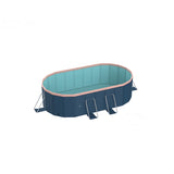 2.1m oval free inflatable garden PVC swimming pool dark blue W2710P337293