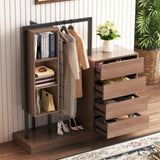 ZNTS Wardrobe with 4 Drawers and 3 Shelves,Espresso N820P196888P