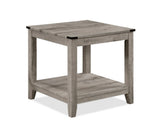 Rustic Gray Brown 3-Piece Cocktail Set Wooden Table Top Rectangular Coffee Table and Two Matching B011P244325