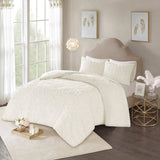 King/Cal King 3-Piece Tufted Cotton Chenille Medallion Duvet Cover Set B03597329