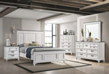 ZNTS Clelane Wood Bedroom 5 piece Set with Shiplap Panel Queen Bed, Dresser, Mirror, Nightstand, and T2574P204504