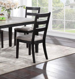 ZNTS Classic Stylish Black Finish 5pc Dining Set Kitchen Dinette Wooden Top Table and Chairs Upholstered B011119011